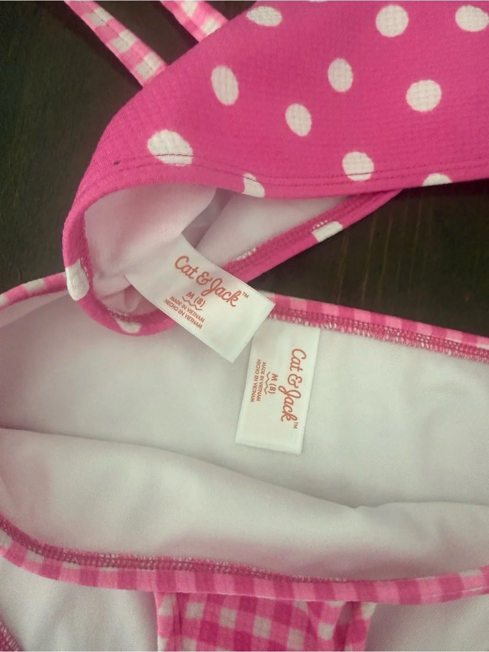 Cat & Jack Pink Gingham Girls Swim Bottom